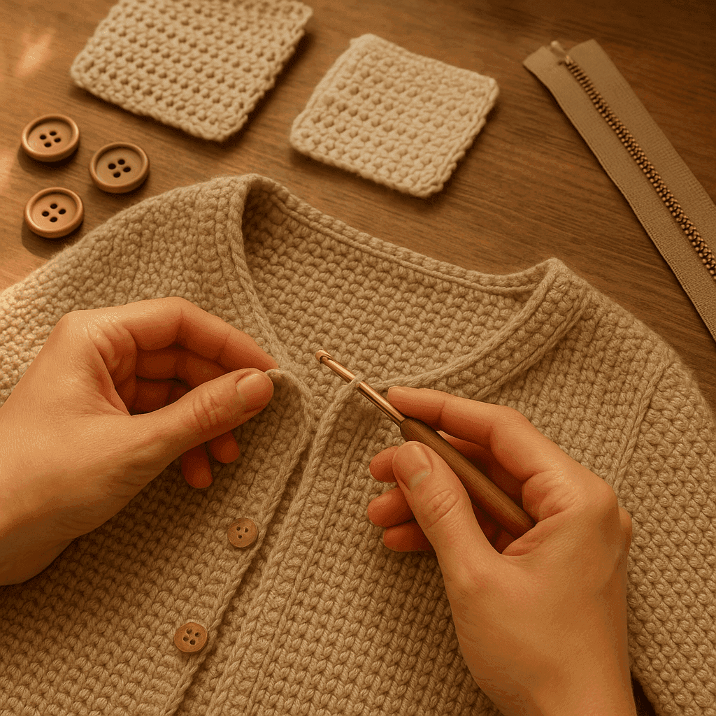 Crochet Applied I-Cord Alternatives: Building Rounded Edges, Necklines, and Button Bands Without Knitting