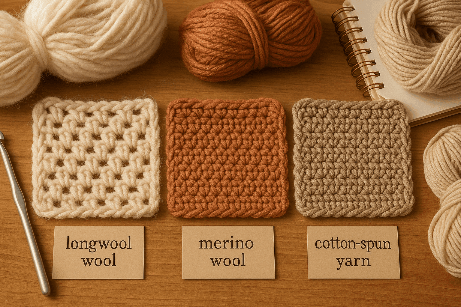 Crochet Staple Length and Drafting Style: Why Longwool, Merino, and Cotton-Spun Yarns Behave Differently in Stitch Definition, Abrasion, and Drape