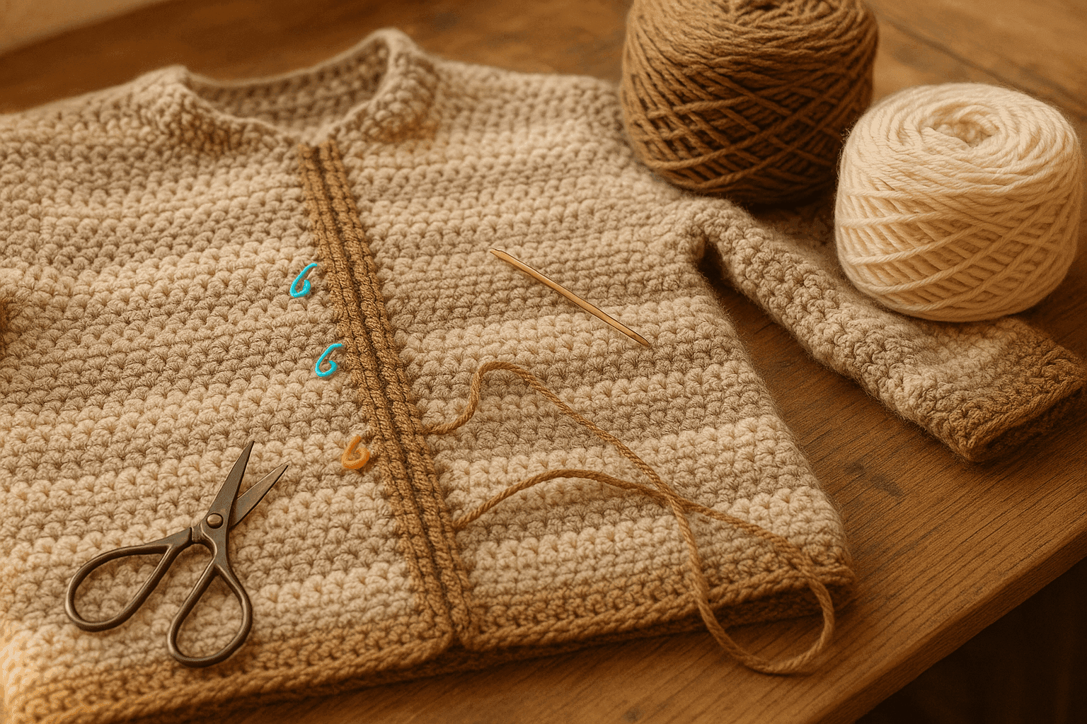 Crochet Steeking Without Fear: Reinforcing, Cutting, and Finishing Crochet Fabric for Cardigans, Armholes, and Planned Openings