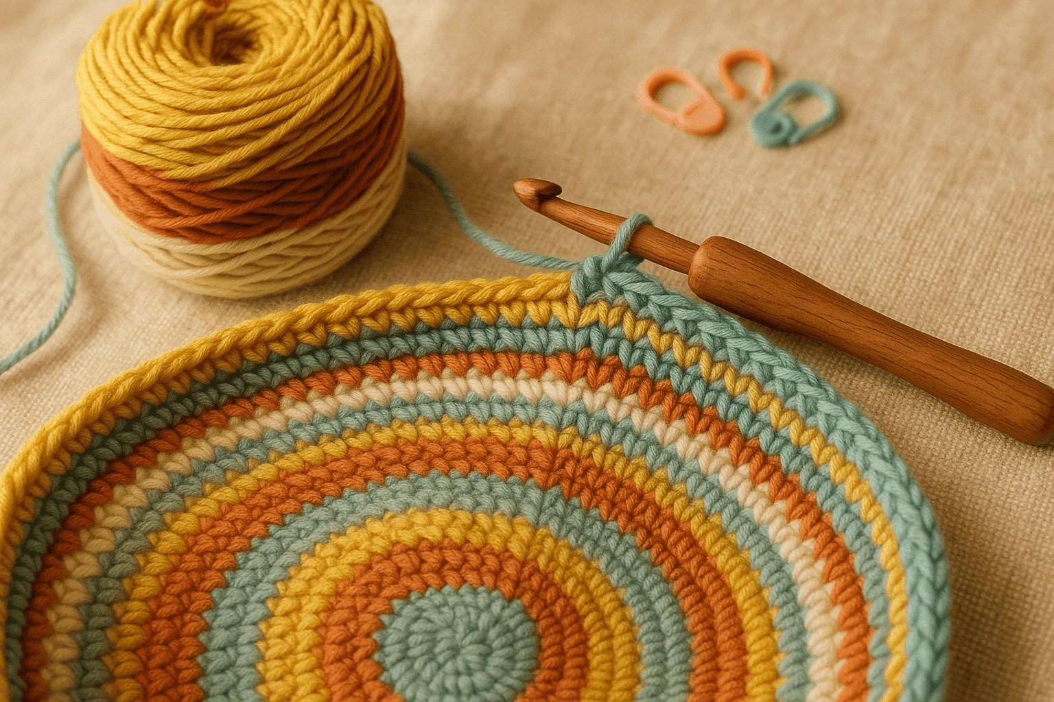 Crochet Spinning Joins and Bias-Aware Striping: How Jogless Color Transitions, Helical Rounds, and Fabric Geometry Interact