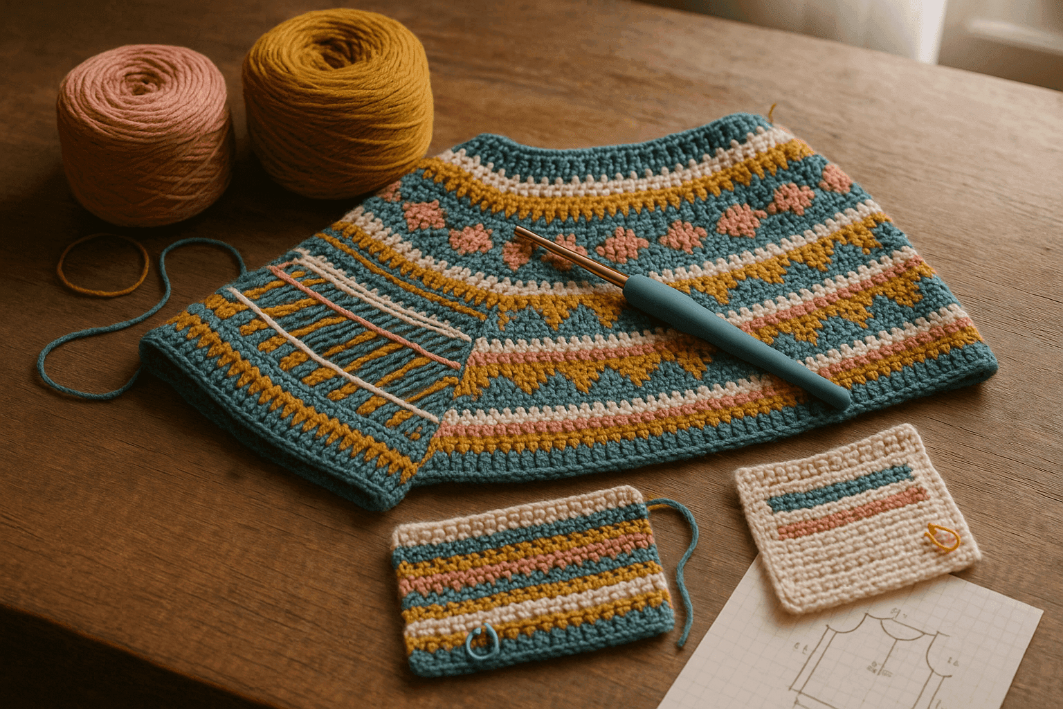 Crochet Ladderback Jacquard: Floats, Feeders, and Fabric Engineering for Wearable Colorwork