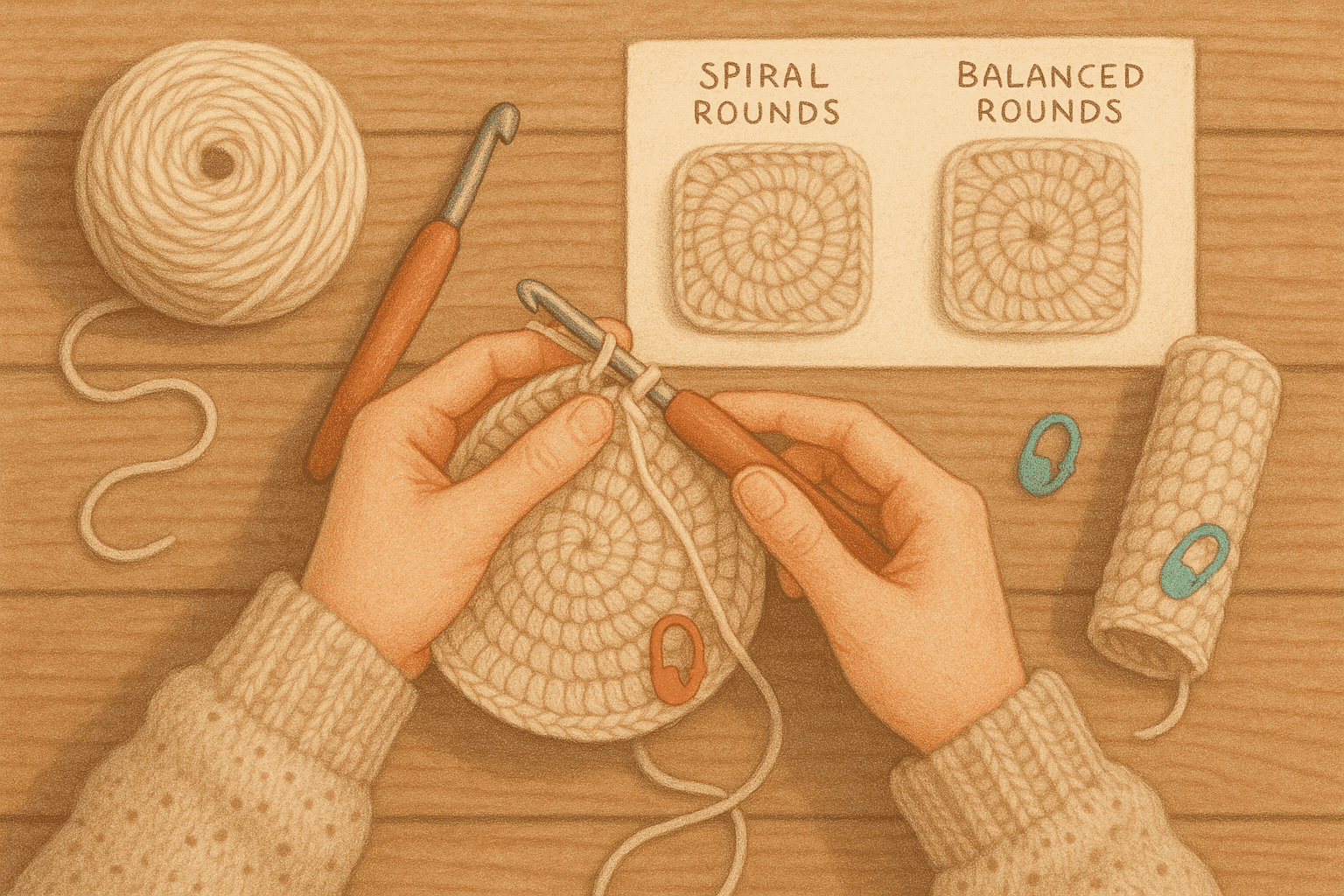 Crochet Torque Balancing in the Round: Counterspiral Construction, Compound Stitch Direction, and Seam Placement for Straighter Tubes
