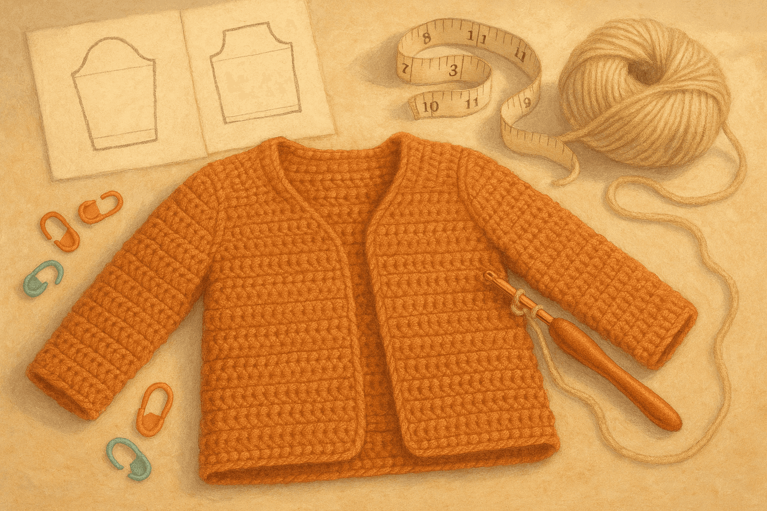 Crochet Set-In Sleeve Cap Shaping: Cap Ease, Armhole Balance, and Sleeve Rotation for Garments That Actually Hang Correctly